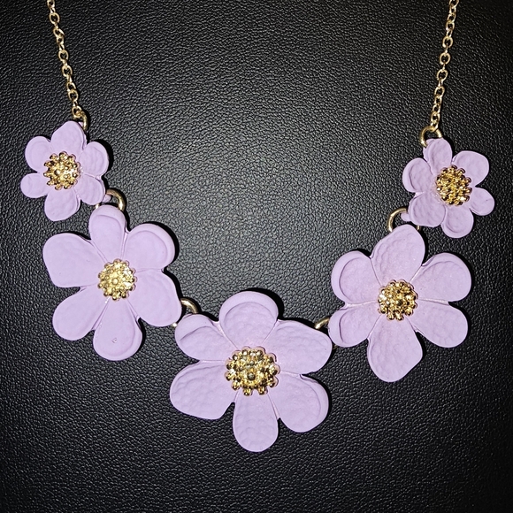 Jewelry - Floral Necklace with Gold Accents